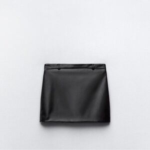 Leather mini skirt